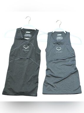 EvoShield Chest Guard Compression Tank Top Shirt Gray Size Small - Set of 2